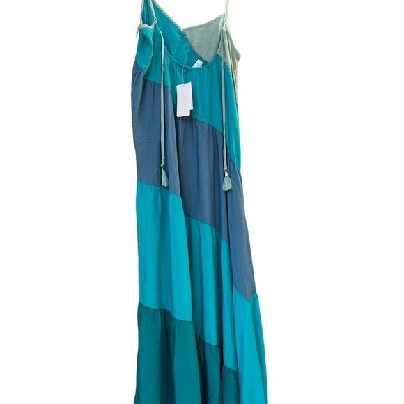 NWT L Space Block Color Blue Maxi Dress Small - Picture 5 of 7